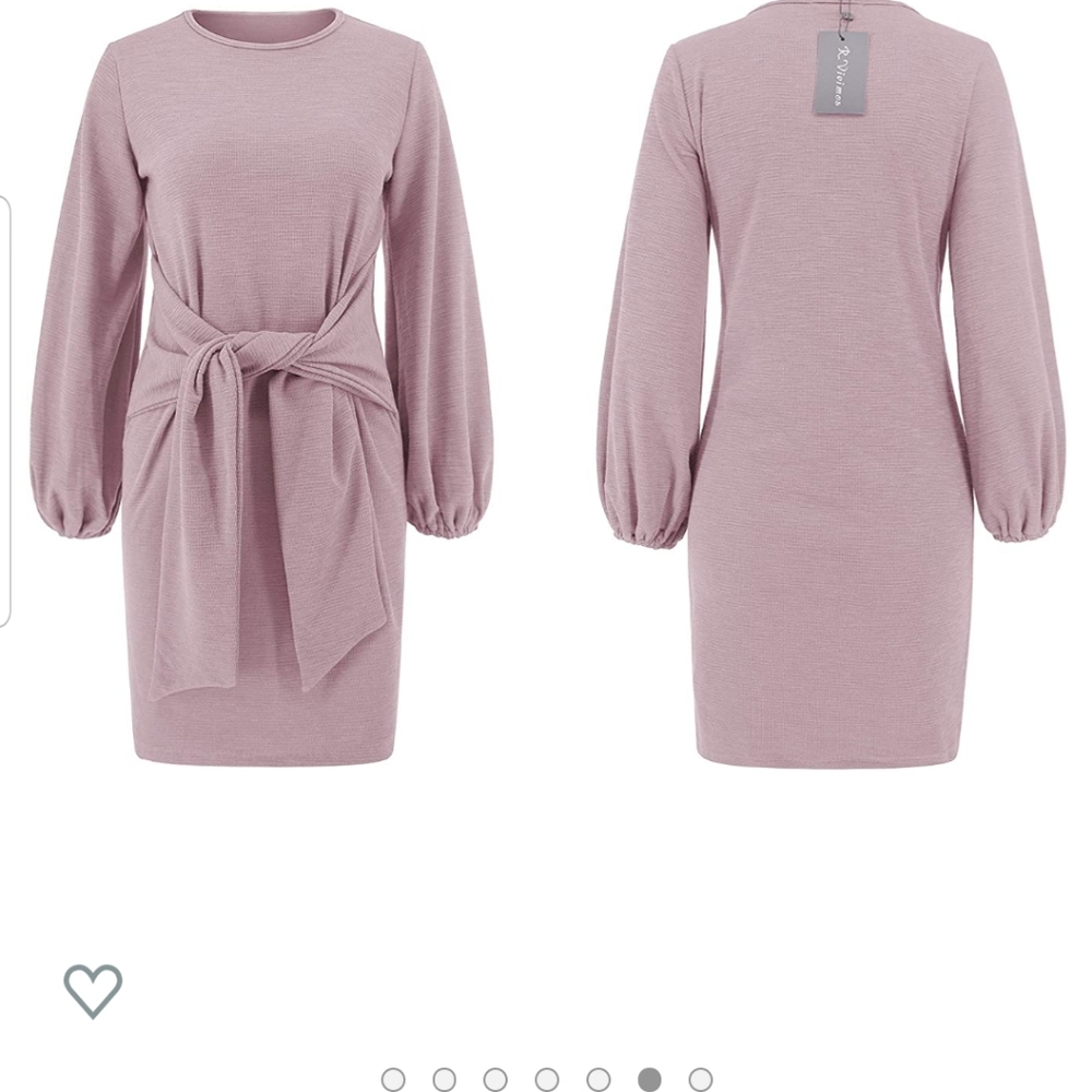 Light Violet Tie Waist Dress